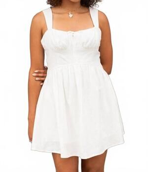 NEW MIOU MUSE ava textured mini dress in off white